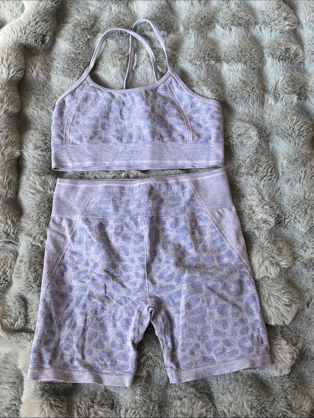 Blue Leopard Print Shorts